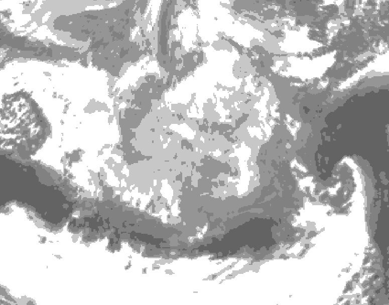 GDPS total cloud 216 hour forecast chart for Canada based on 2026/03/06 1200Z data