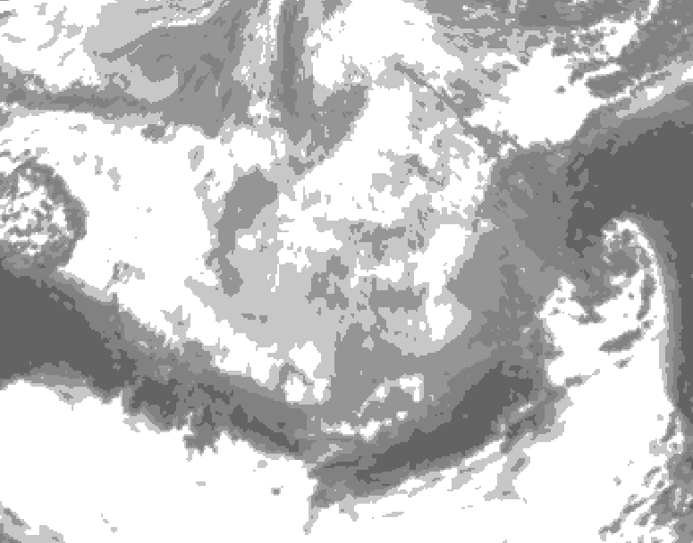 GDPS total cloud 222 hour forecast chart for Canada based on 2026/03/06 1200Z data