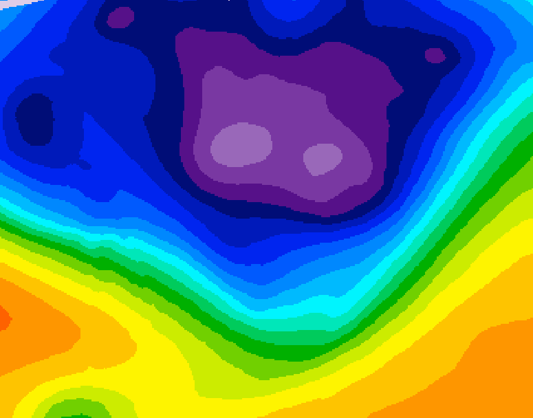 GDPS 500 millibar geopotential height 030 hour forecast chart for Canada based on 2026/03/07 0000Z data
