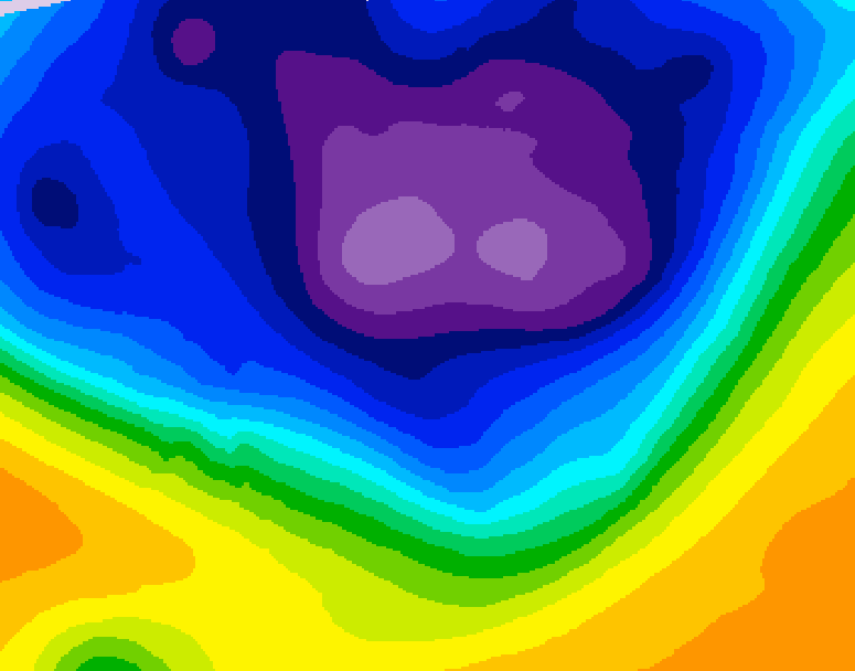 GDPS 500 millibar geopotential height 036 hour forecast chart for Canada based on 2026/03/07 0000Z data