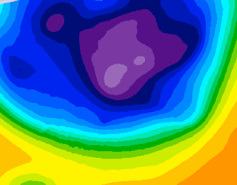 GDPS 500 millibar geopotential height 054 hour forecast chart for Canada based on 2026/03/07 0000Z data