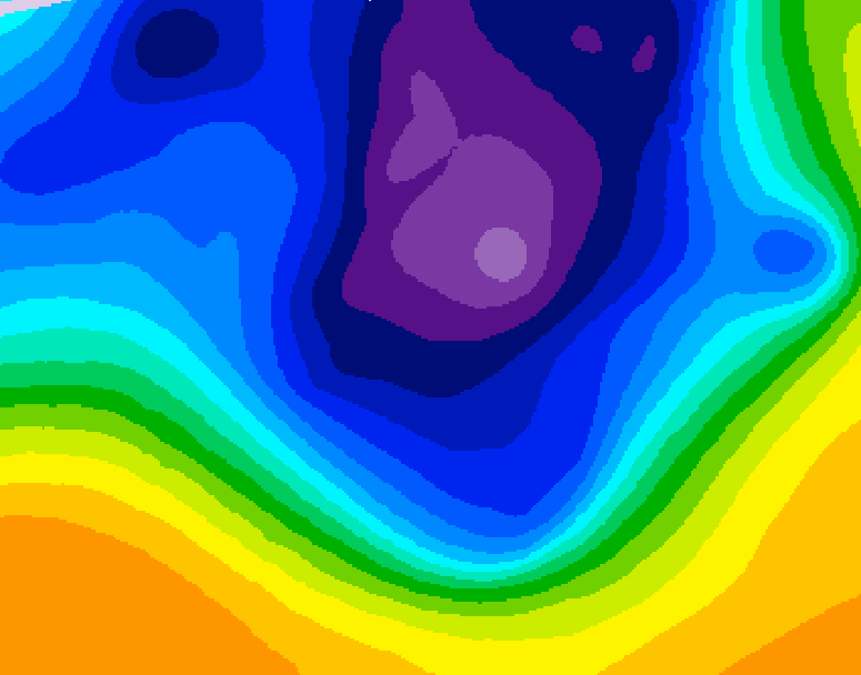 GDPS 500 millibar geopotential height 222 hour forecast chart for Canada based on 2026/03/07 0000Z data
