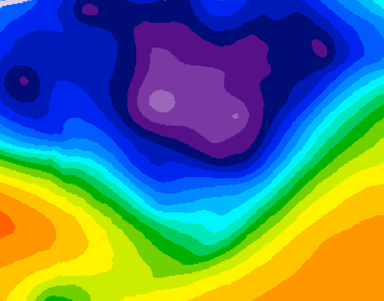 GDPS 500 millibar geopotential height 012 hour forecast chart for Canada based on 2026/03/07 1200Z data