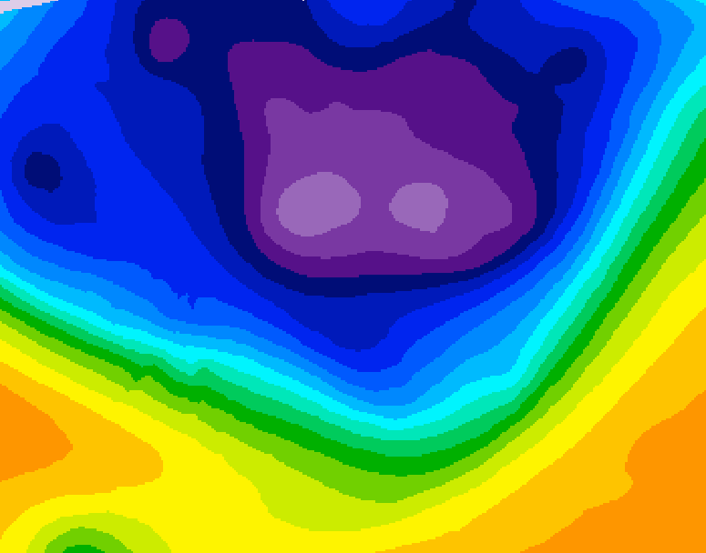 GDPS 500 millibar geopotential height 024 hour forecast chart for Canada based on 2026/03/07 1200Z data