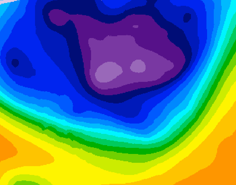 GDPS 500 millibar geopotential height 030 hour forecast chart for Canada based on 2026/03/07 1200Z data