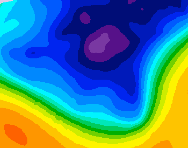 GDPS 500 millibar geopotential height 132 hour forecast chart for Canada based on 2026/03/07 1200Z data