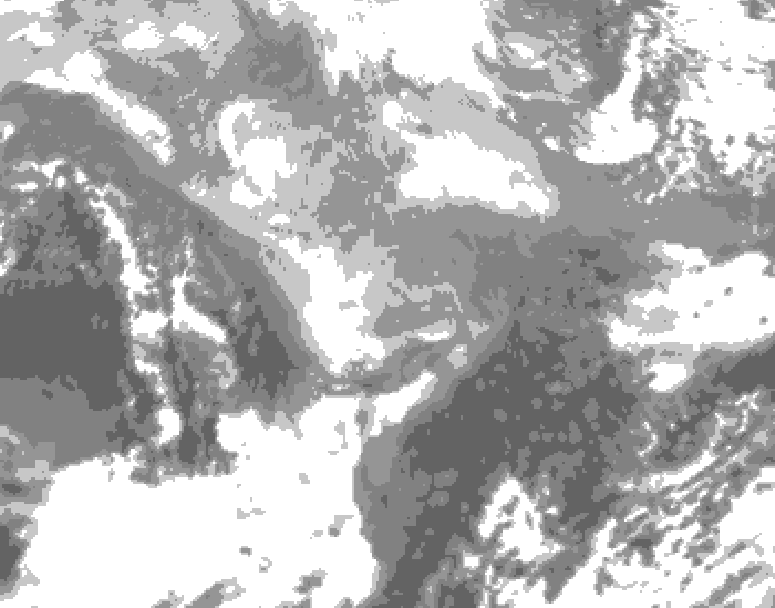 GDPS total cloud 012 hour forecast chart for Canada based on 2026/03/07 0000Z data