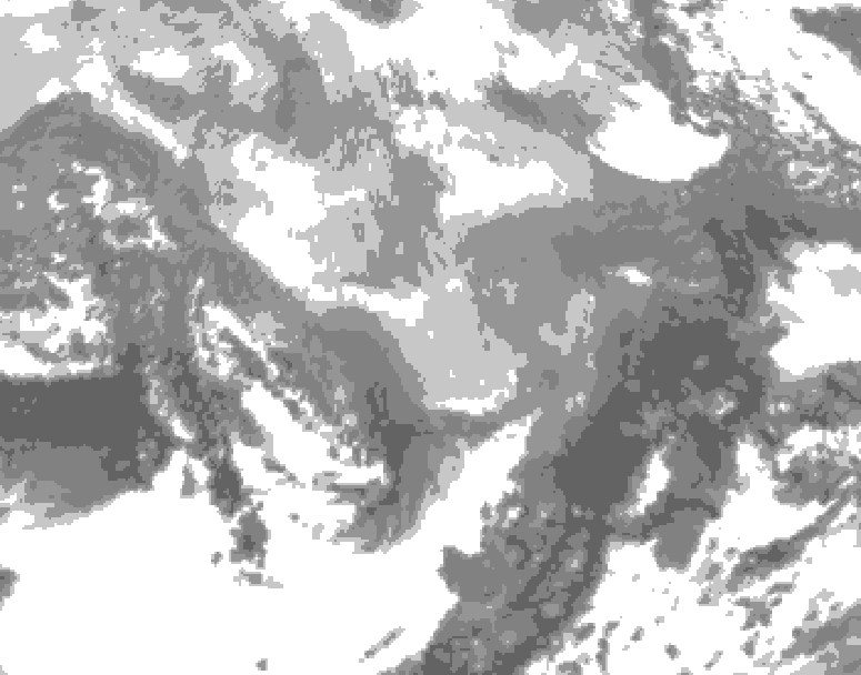 GDPS total cloud 024 hour forecast chart for Canada based on 2026/03/07 0000Z data
