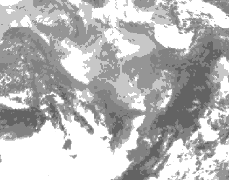 GDPS total cloud 030 hour forecast chart for Canada based on 2026/03/07 0000Z data