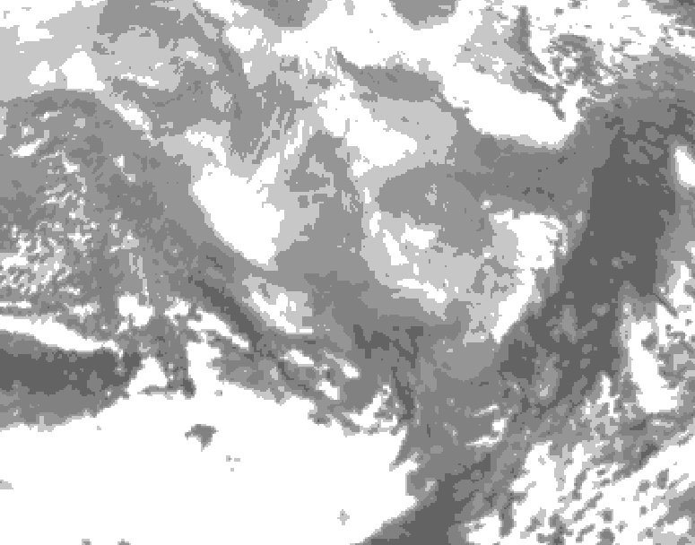 GDPS total cloud 036 hour forecast chart for Canada based on 2026/03/07 0000Z data