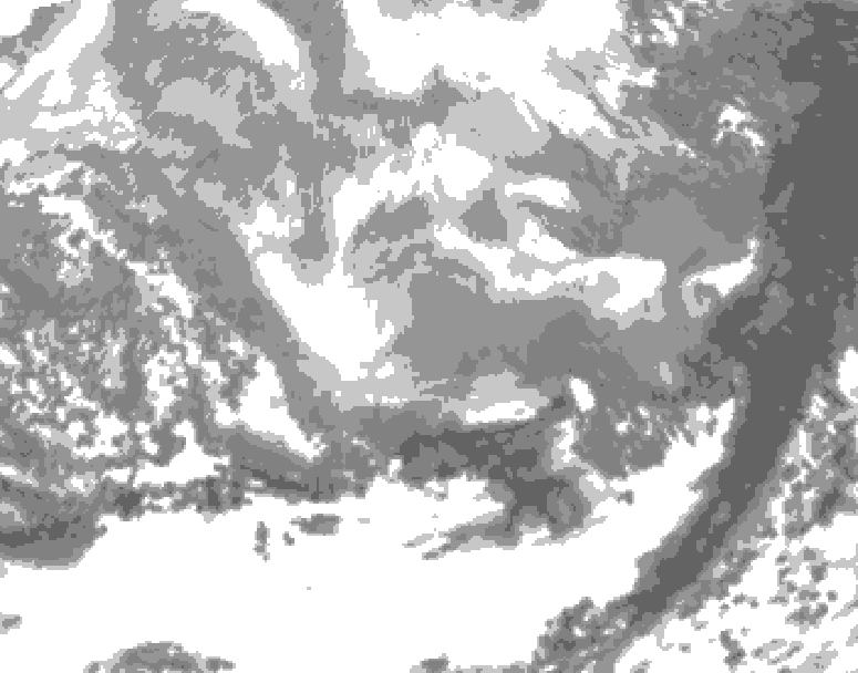 GDPS total cloud 054 hour forecast chart for Canada based on 2026/03/07 0000Z data