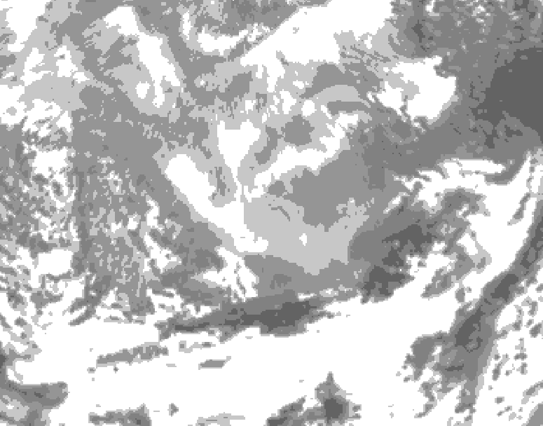 GDPS total cloud 072 hour forecast chart for Canada based on 2026/03/07 0000Z data