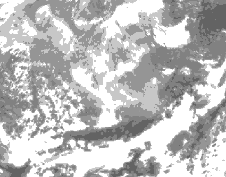 GDPS total cloud 078 hour forecast chart for Canada based on 2026/03/07 0000Z data