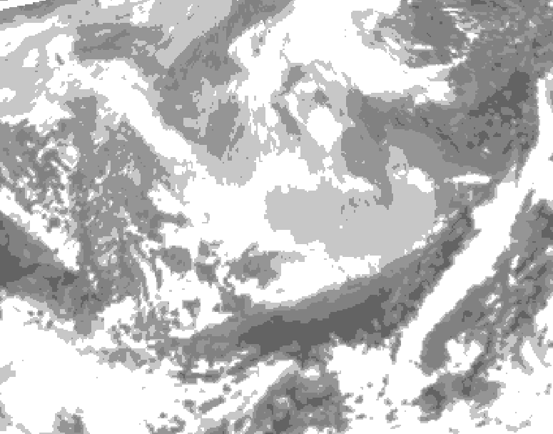GDPS total cloud 096 hour forecast chart for Canada based on 2026/03/07 0000Z data