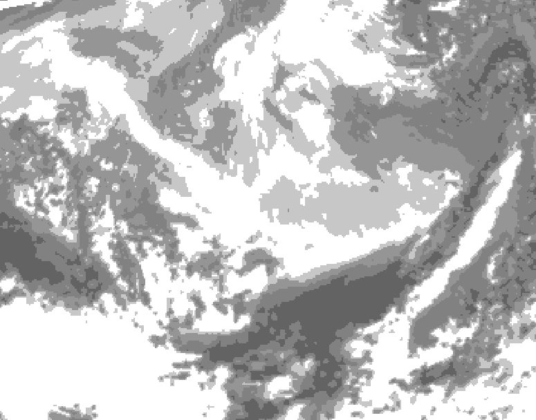 GDPS total cloud 102 hour forecast chart for Canada based on 2026/03/07 0000Z data