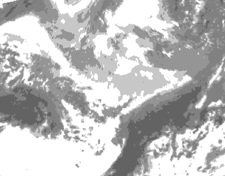 GDPS total cloud 120 hour forecast chart for Canada based on 2026/03/07 0000Z data