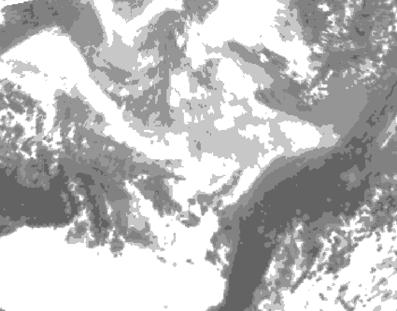 GDPS total cloud 126 hour forecast chart for Canada based on 2026/03/07 0000Z data