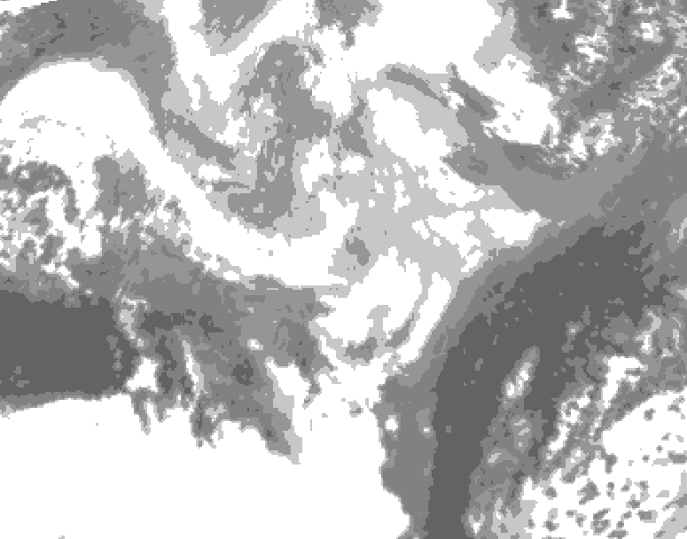 GDPS total cloud 132 hour forecast chart for Canada based on 2026/03/07 0000Z data