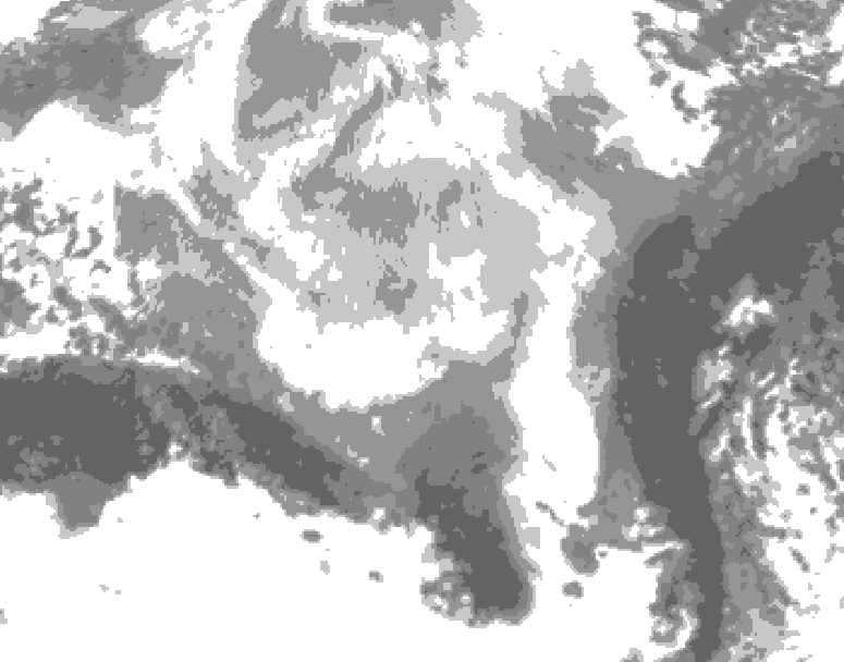 GDPS total cloud 156 hour forecast chart for Canada based on 2026/03/07 0000Z data