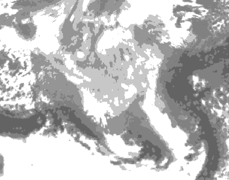 GDPS total cloud 168 hour forecast chart for Canada based on 2026/03/07 0000Z data
