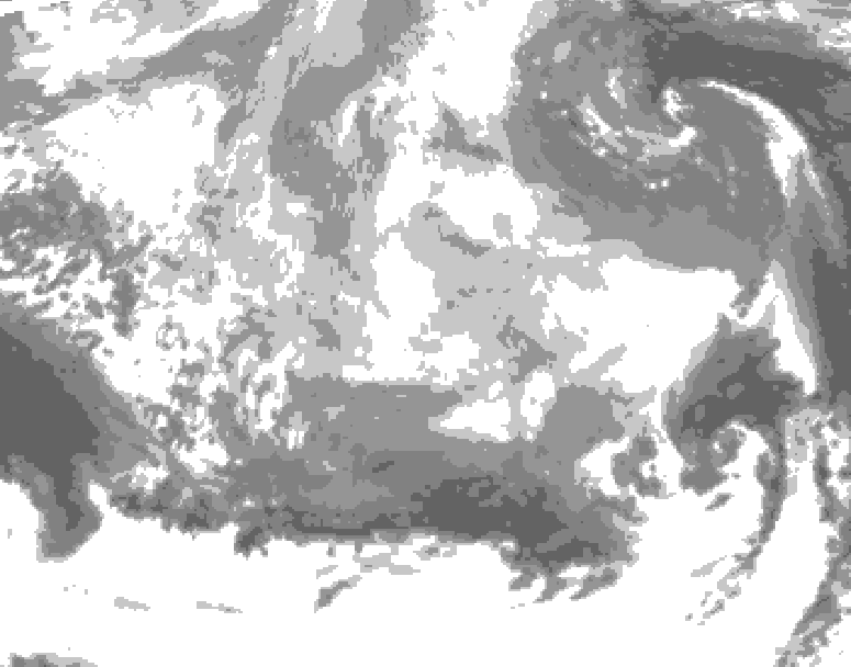 GDPS total cloud 198 hour forecast chart for Canada based on 2026/03/07 0000Z data
