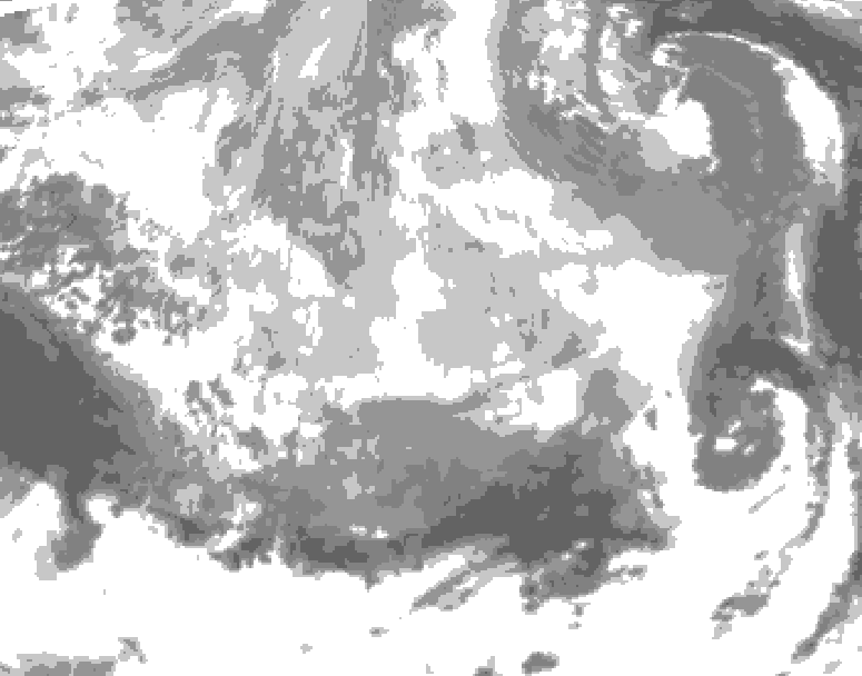 GDPS total cloud 204 hour forecast chart for Canada based on 2026/03/07 0000Z data