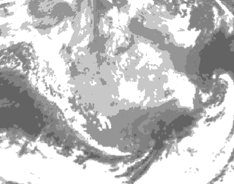 GDPS total cloud 216 hour forecast chart for Canada based on 2026/03/07 0000Z data