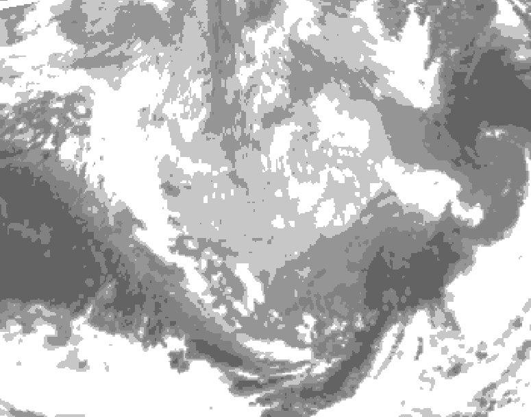 GDPS total cloud 222 hour forecast chart for Canada based on 2026/03/07 0000Z data
