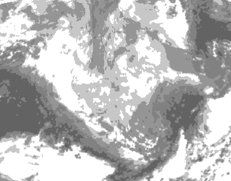 GDPS total cloud 228 hour forecast chart for Canada based on 2026/03/07 0000Z data