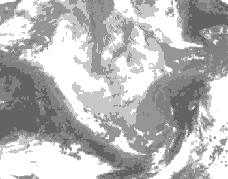GDPS total cloud 234 hour forecast chart for Canada based on 2026/03/07 0000Z data