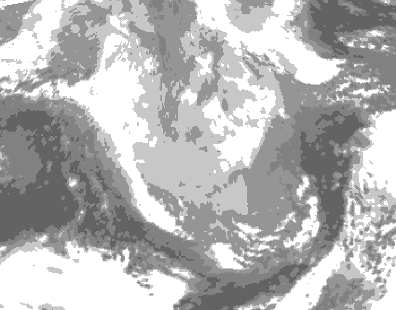 GDPS total cloud 240 hour forecast chart for Canada based on 2026/03/07 0000Z data