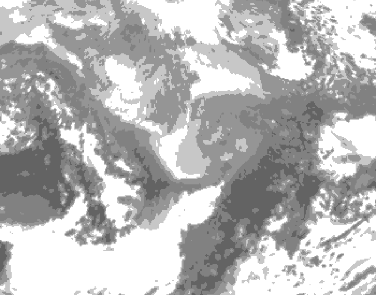 GDPS total cloud 006 hour forecast chart for Canada based on 2026/03/07 1200Z data