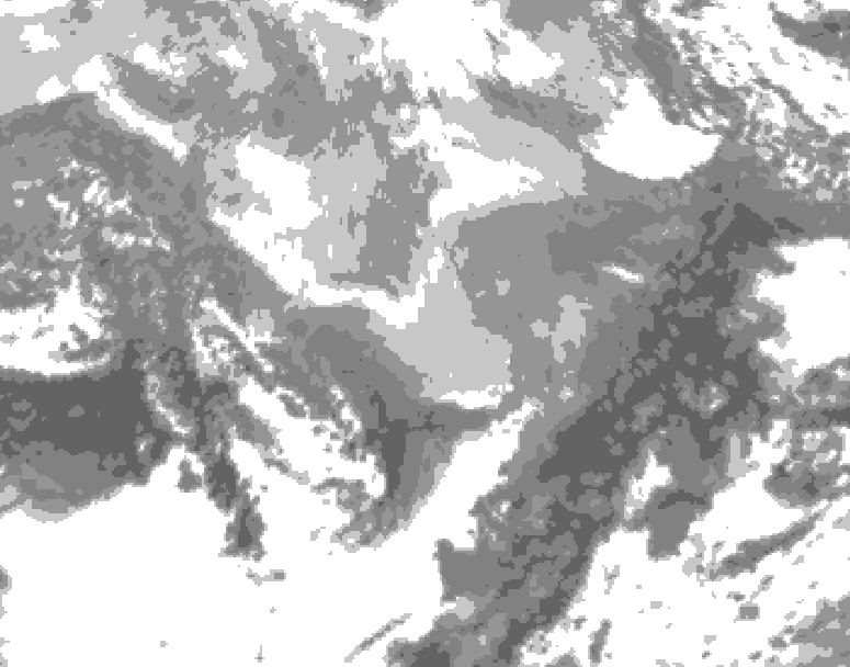 GDPS total cloud 012 hour forecast chart for Canada based on 2026/03/07 1200Z data