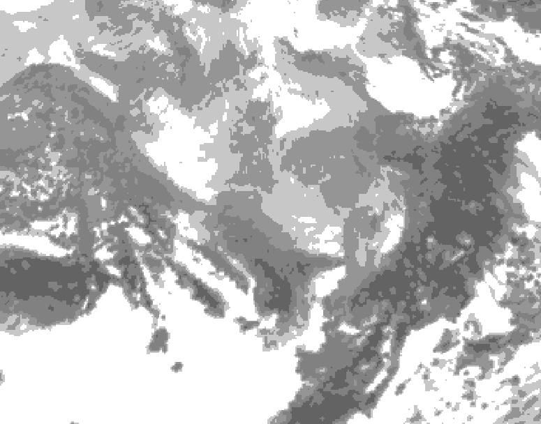 GDPS total cloud 018 hour forecast chart for Canada based on 2026/03/07 1200Z data