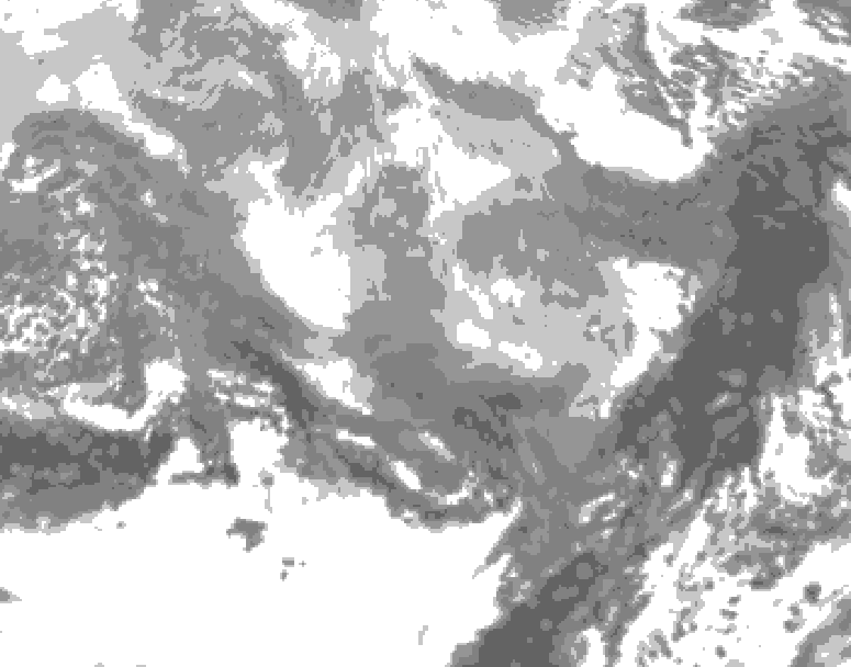 GDPS total cloud 024 hour forecast chart for Canada based on 2026/03/07 1200Z data