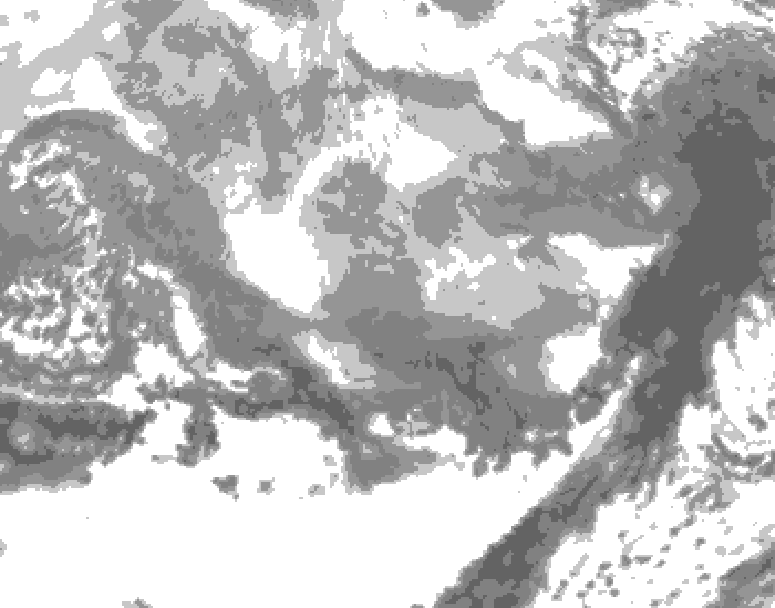 GDPS total cloud 030 hour forecast chart for Canada based on 2026/03/07 1200Z data