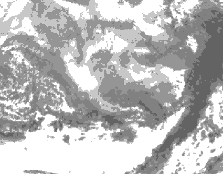 GDPS total cloud 036 hour forecast chart for Canada based on 2026/03/07 1200Z data