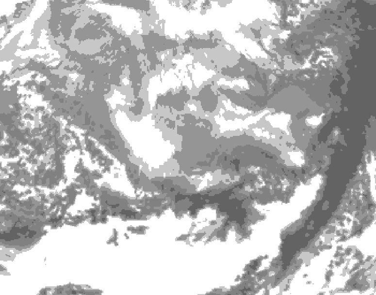 GDPS total cloud 042 hour forecast chart for Canada based on 2026/03/07 1200Z data