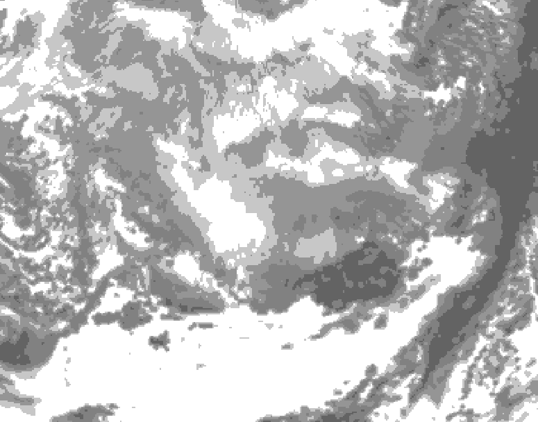 GDPS total cloud 048 hour forecast chart for Canada based on 2026/03/07 1200Z data