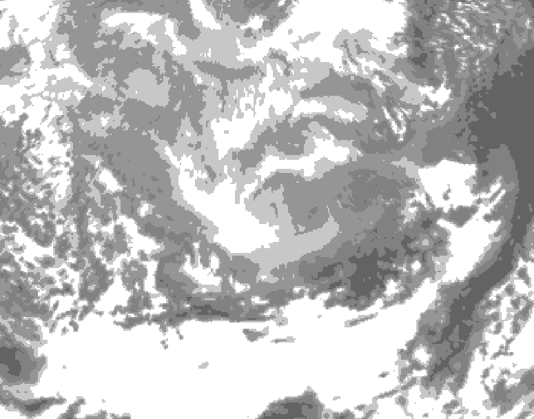 GDPS total cloud 054 hour forecast chart for Canada based on 2026/03/07 1200Z data