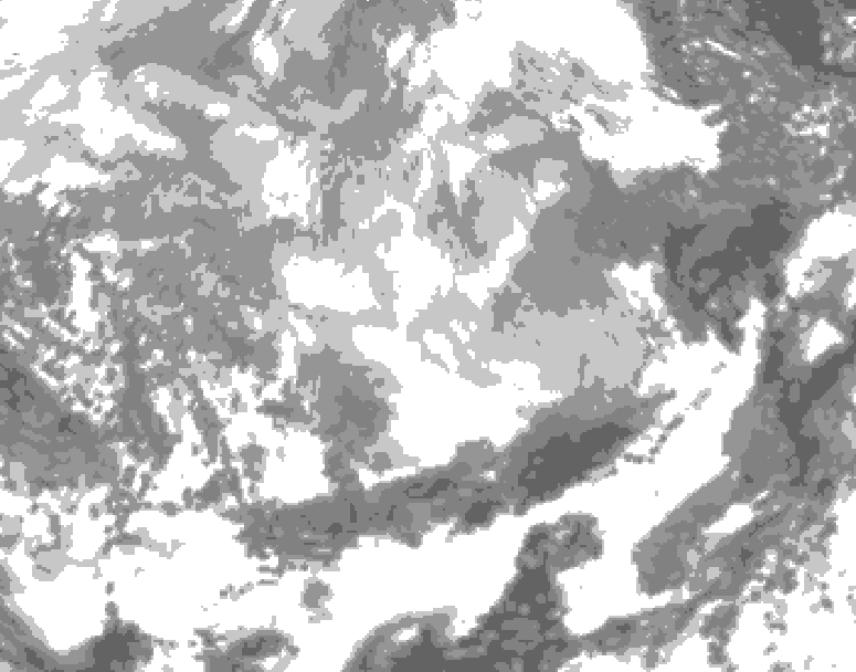 GDPS total cloud 072 hour forecast chart for Canada based on 2026/03/07 1200Z data
