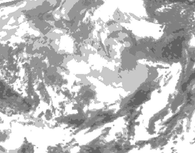 GDPS total cloud 078 hour forecast chart for Canada based on 2026/03/07 1200Z data
