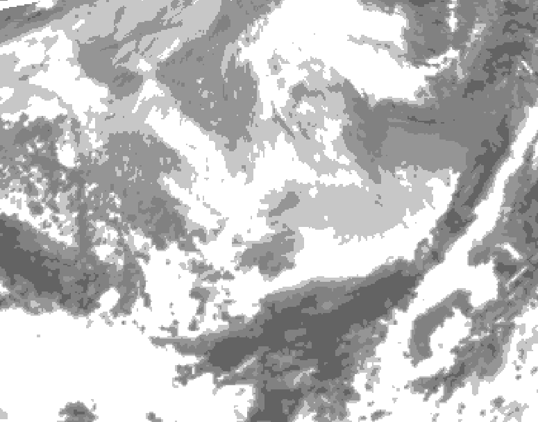 GDPS total cloud 090 hour forecast chart for Canada based on 2026/03/07 1200Z data