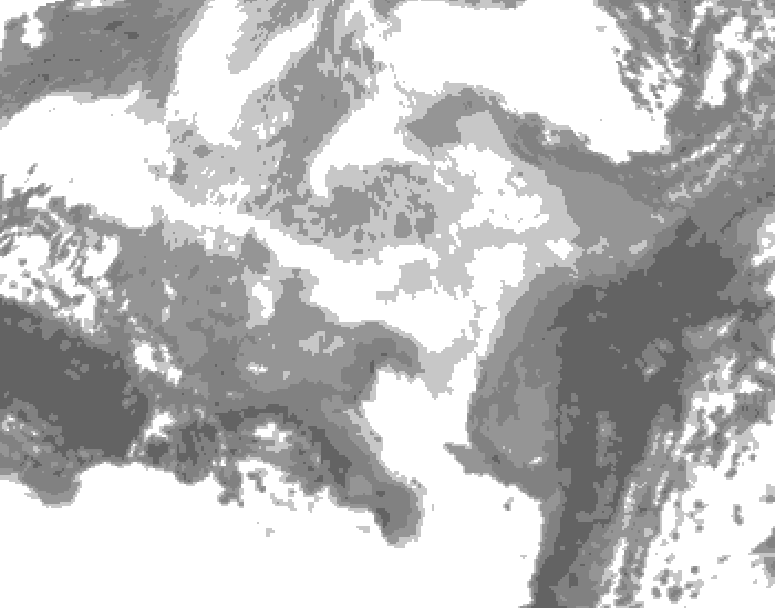 GDPS total cloud 126 hour forecast chart for Canada based on 2026/03/07 1200Z data