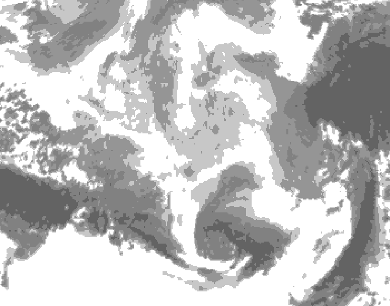 GDPS total cloud 150 hour forecast chart for Canada based on 2026/03/07 1200Z data