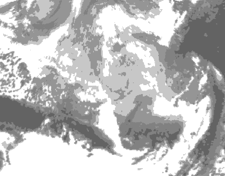 GDPS total cloud 156 hour forecast chart for Canada based on 2026/03/07 1200Z data