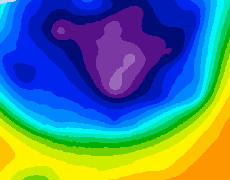 GDPS 500 millibar geopotential height 036 hour forecast chart for Canada based on 2026/03/08 0000Z data