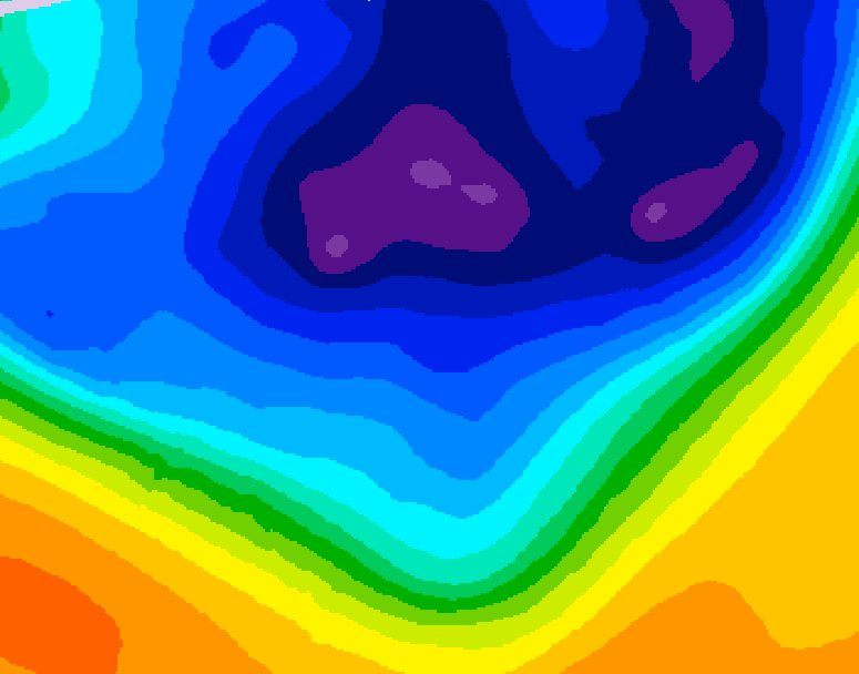 GDPS 500 millibar geopotential height 096 hour forecast chart for Canada based on 2026/03/08 0000Z data