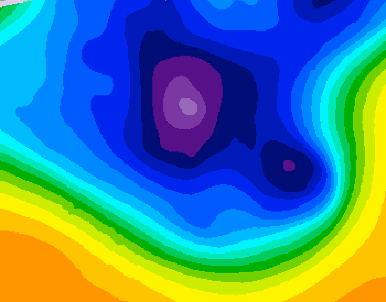 GDPS 500 millibar geopotential height 132 hour forecast chart for Canada based on 2026/03/08 0000Z data