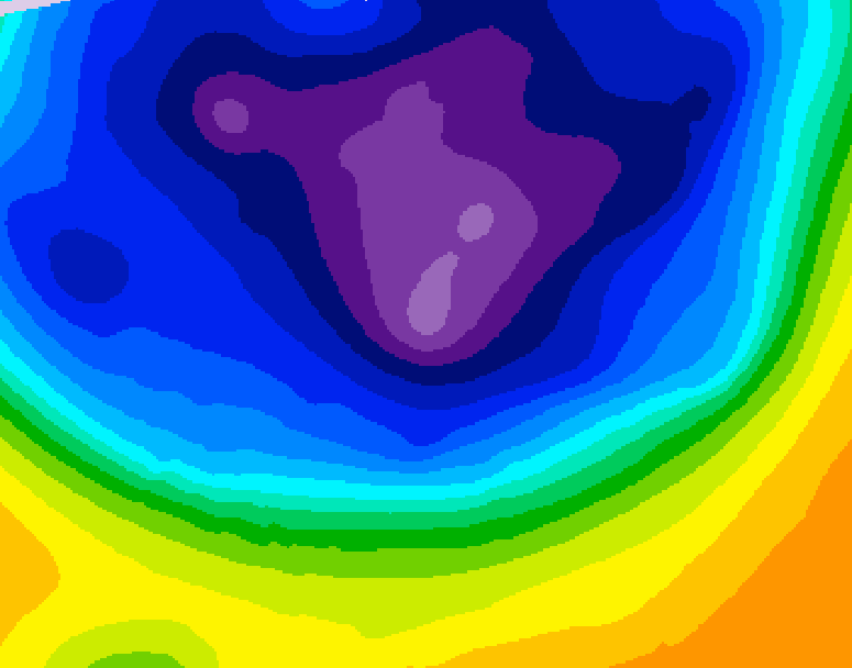 GDPS 500 millibar geopotential height 024 hour forecast chart for Canada based on 2026/03/08 1200Z data